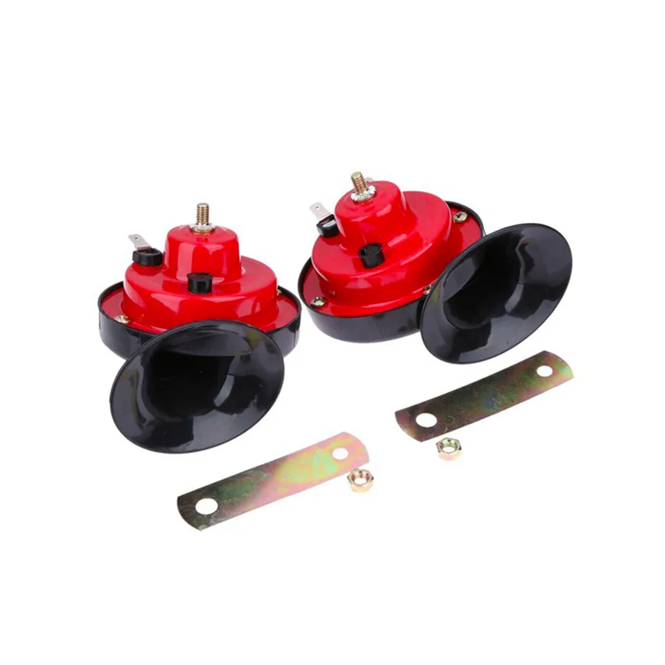 300 dB vlak roh pre nákladné autá Loud Air Elektrický slimák Motocykel slimák roh pre auto motocyklové elektrické auto roh červené