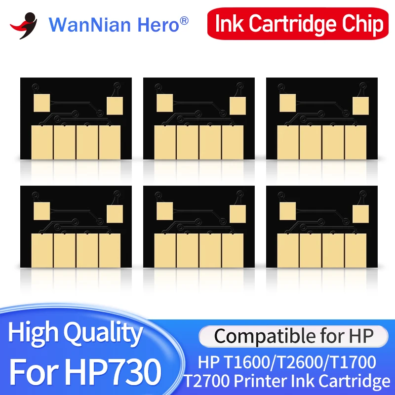 300 ml pre hp 730 atramentový kazetový čip Nový aktualizácia hp730 čip pre dizajn HP DesignJet T1600 T1600DR T1700 T1700DR TLAKO