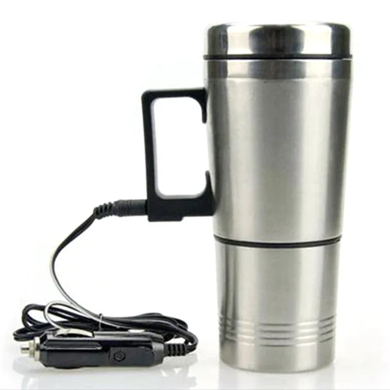 300 ml z nehrdzavejúcej ocele Hrevové šálky šálky 12 V/24 V Izolácia elektrický automobil Kettle Camping Cestovná kanvica vodná kávová tepelná hrnček