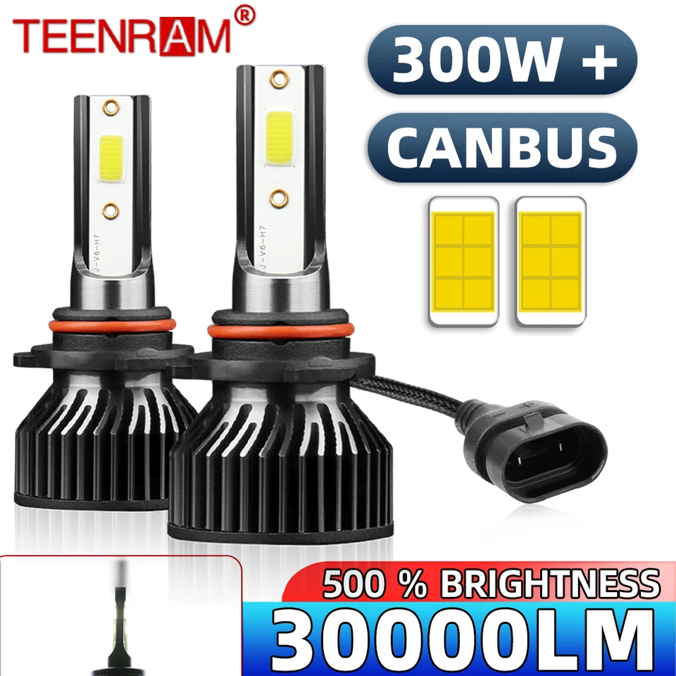 300 W H4 H7 LED svetlomety s objemom vozidla 30000LM CSP čipy H1 H11 H13 9005 HB3 9006 HB4 9004 9007 Automatické svetlomety 12V 6000K FOG Lights