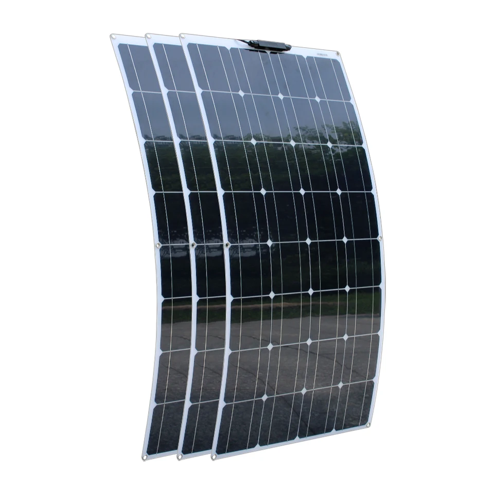 300 W kemping RV Flexibilné solárne panely pre domáci predaj dom 12v vodotesná batéria Monocryštalická 100 watt 200 W solárny panel