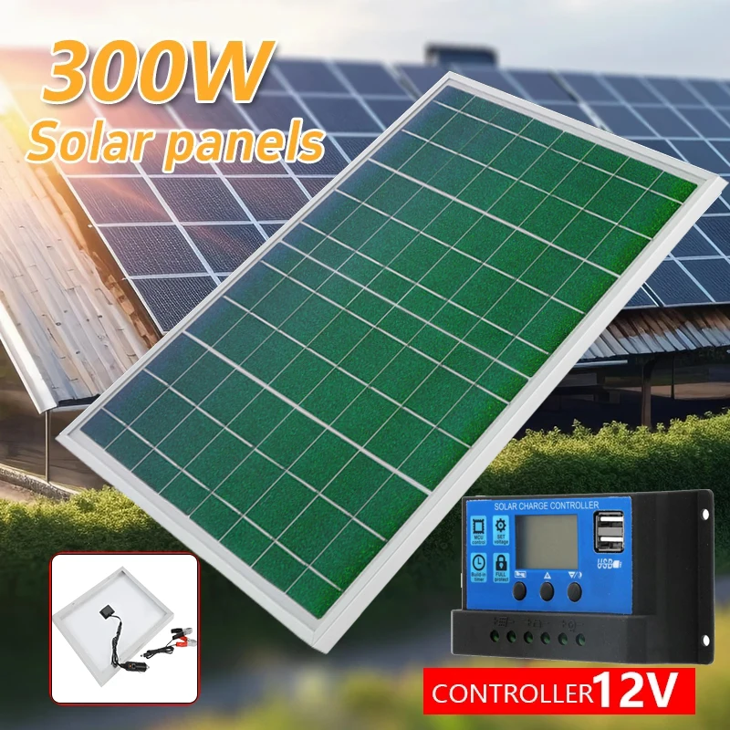 300 W súprava solárneho panela 18V hliníkového rámca Pet Hliník monokryštalický prenosný vonkajší nabíjateľný solárny článok Power Bank pre mobilný telefón