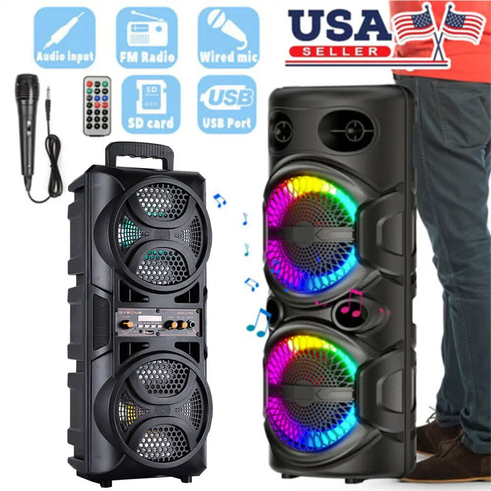3000 W prenosný reproduktor Bluetooth Sub Woofer Suck Bass Sound System Party DJ Karaoke Nabíjateľný hlasný reproduktor