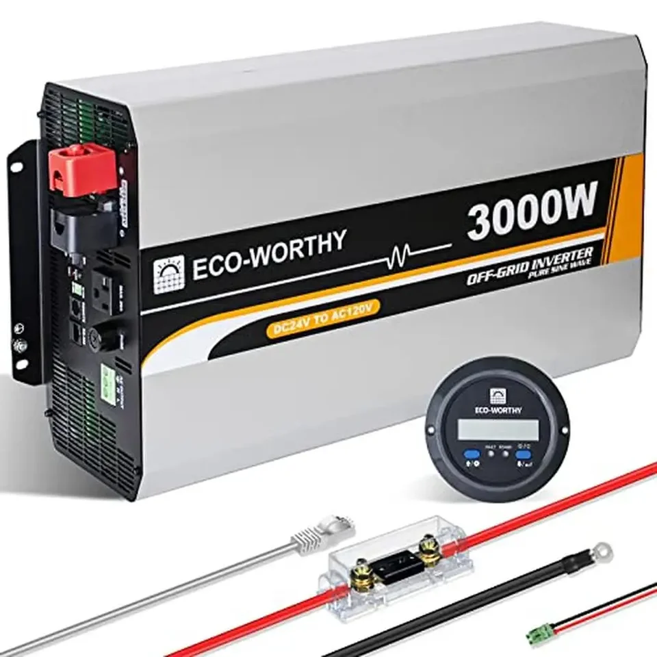 3000 W čistá sínusová vlna Solárny invertor 24 V DC až 120 V AC prevodník diaľkového ovládania výstupu Hardwire Terminály