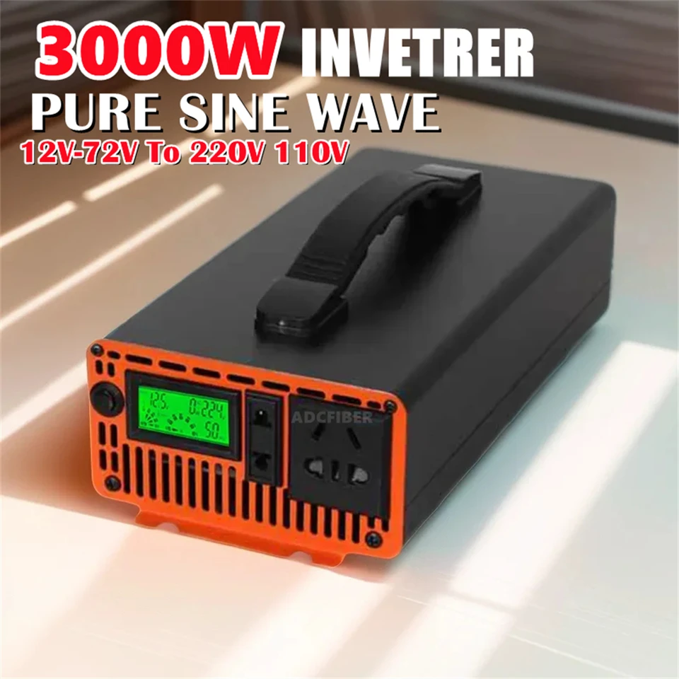 3000W 4000W Pure Sinus Wave Inverter DC 12V 24V 48V 60V až 110V-240V Power Prevodník Transformátor Univerzálny inverzor 50/60 Hz