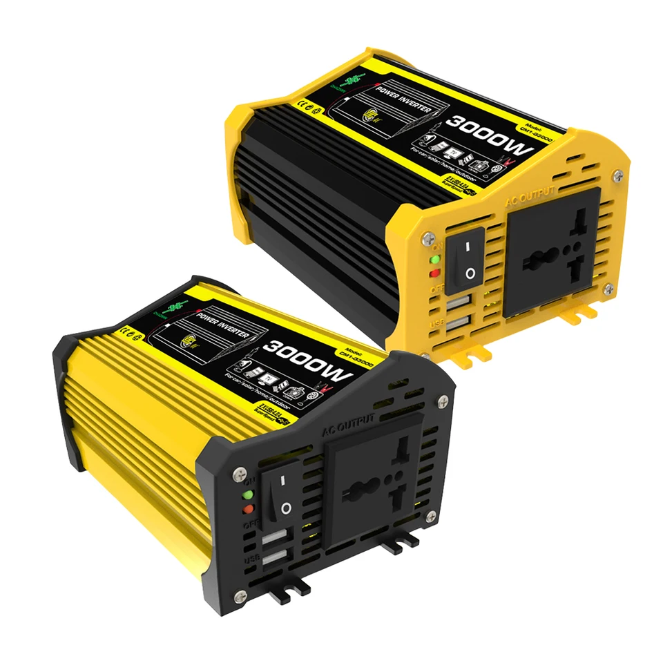 3000W inteligentný menič energie DC 12V až AC 110/220V Dual USB CAR Transformátor Transformátor pre konvertor nabíjačky pre tablet RV