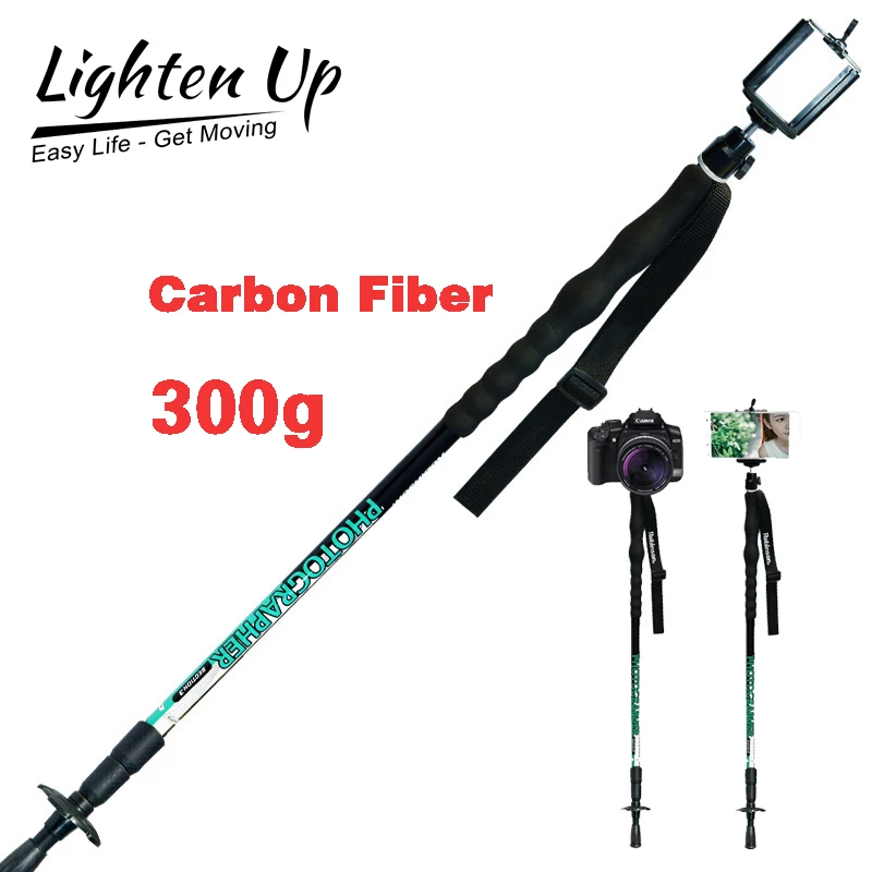 300G Trekking pól pól pól monopod uhlíkový chôdza pól ultra-svetlo kamera stojan barla natiahnuteľný trekkingový pól 등산스틱
