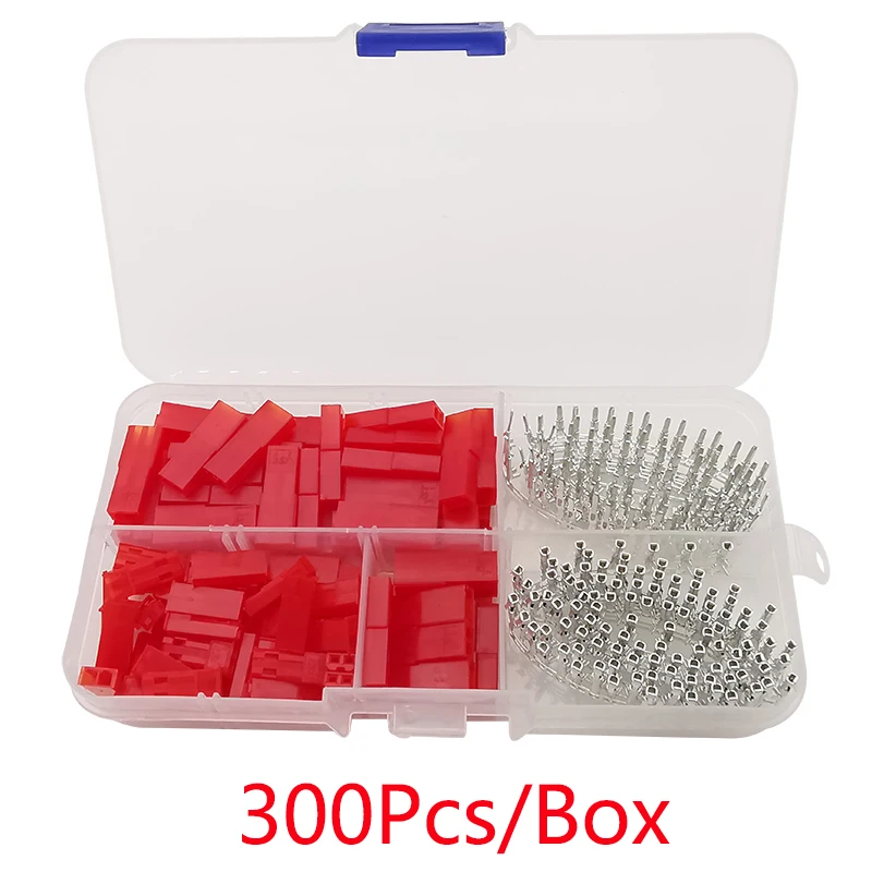 300ks 2,54 mm červené JST SYP 2 PIN Mužské samostatné puzdro puzdro Pluk pretáčky Kúď konektorov konektorov konektory JST-SYP-2A pre batériu RC LiPo