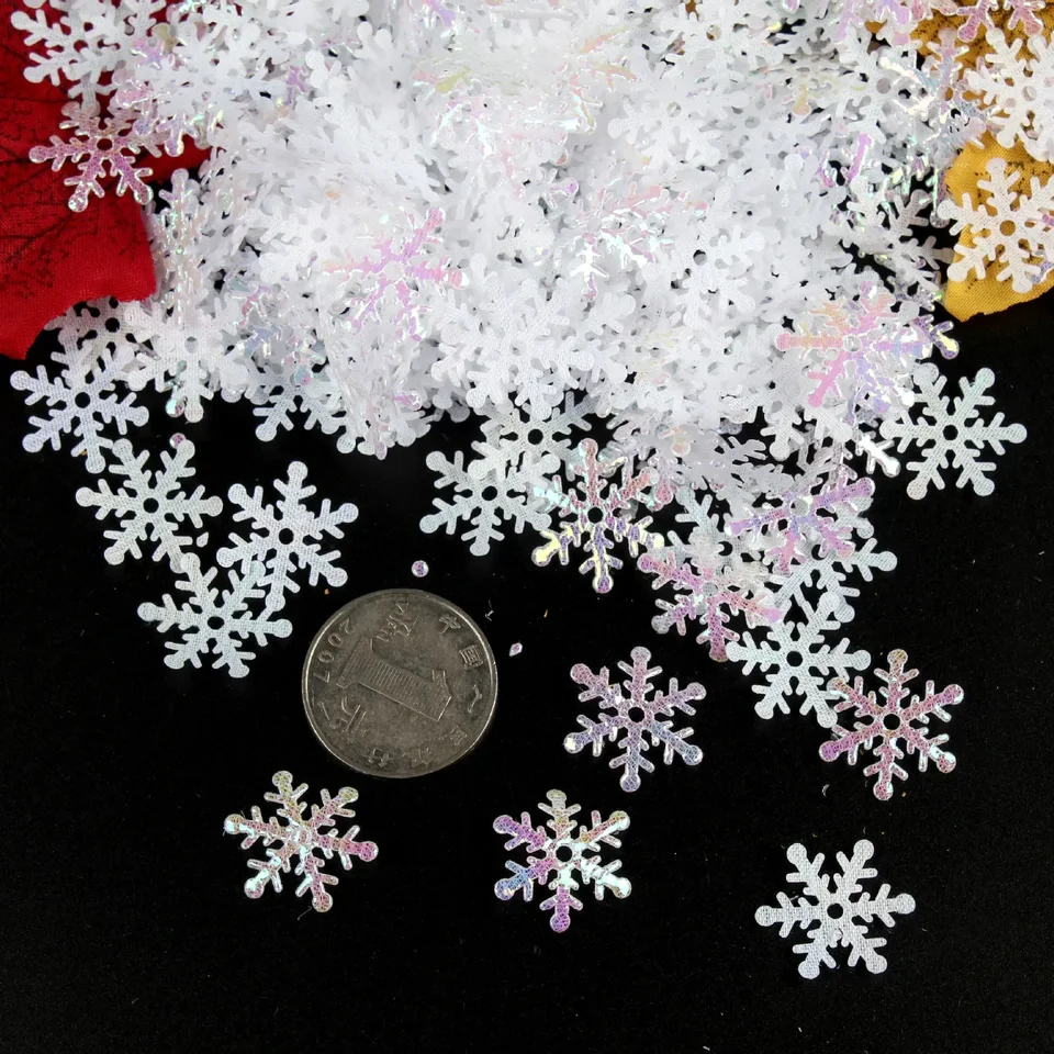 300ks/balenie 2cm vianočné snehové vločky Konfety vianočné ozdoby vianočné dekorácie pre domáce zimné večierky Decor Supplies