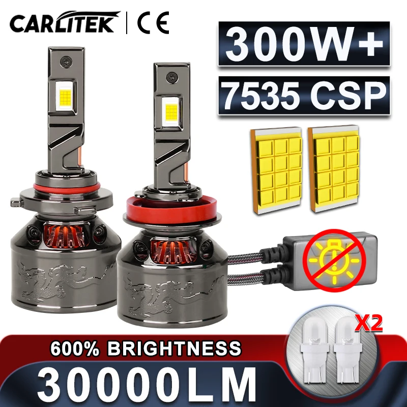 300W CANBUS H4 H7 LED svetlomet LED žiarovka Veľká CSP Turbo ventilátor auta Svetlo H1 H11 H9 H9 HB3 HB4 9005 9006 9012 12V 24 V HIGH Nízky lúč s vysokým lúčom