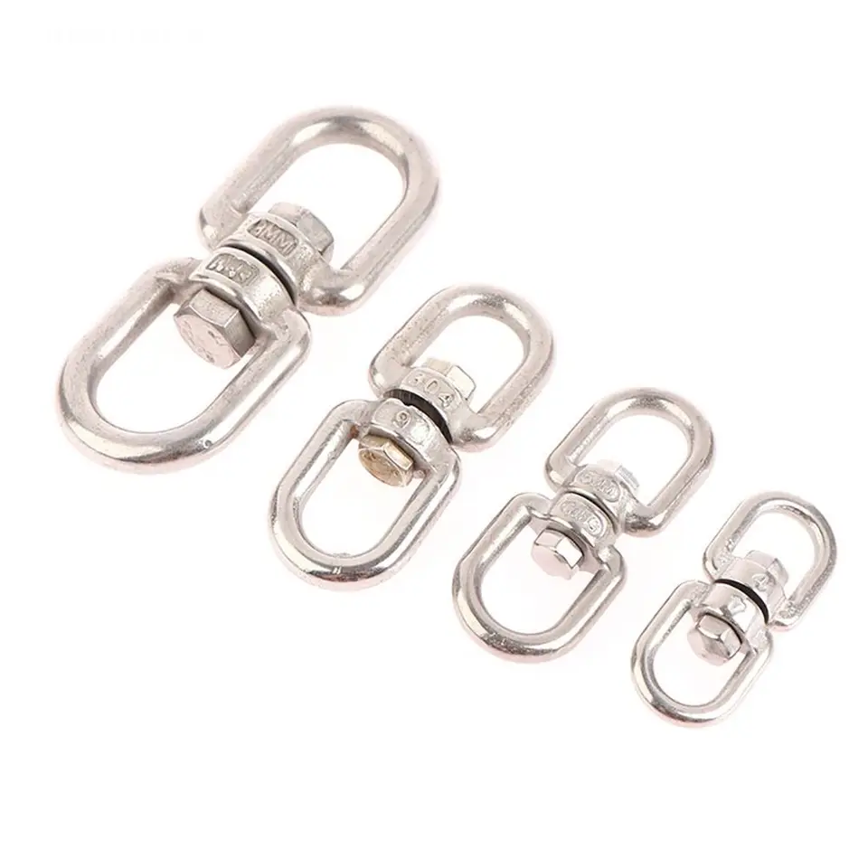 304 Nerezová oceľ 8 kruhový háčik M4 M5 M6 M8 CARABINER CLAPP Marine Anchor Stočná očná konektory Praktický domáci hardvér
