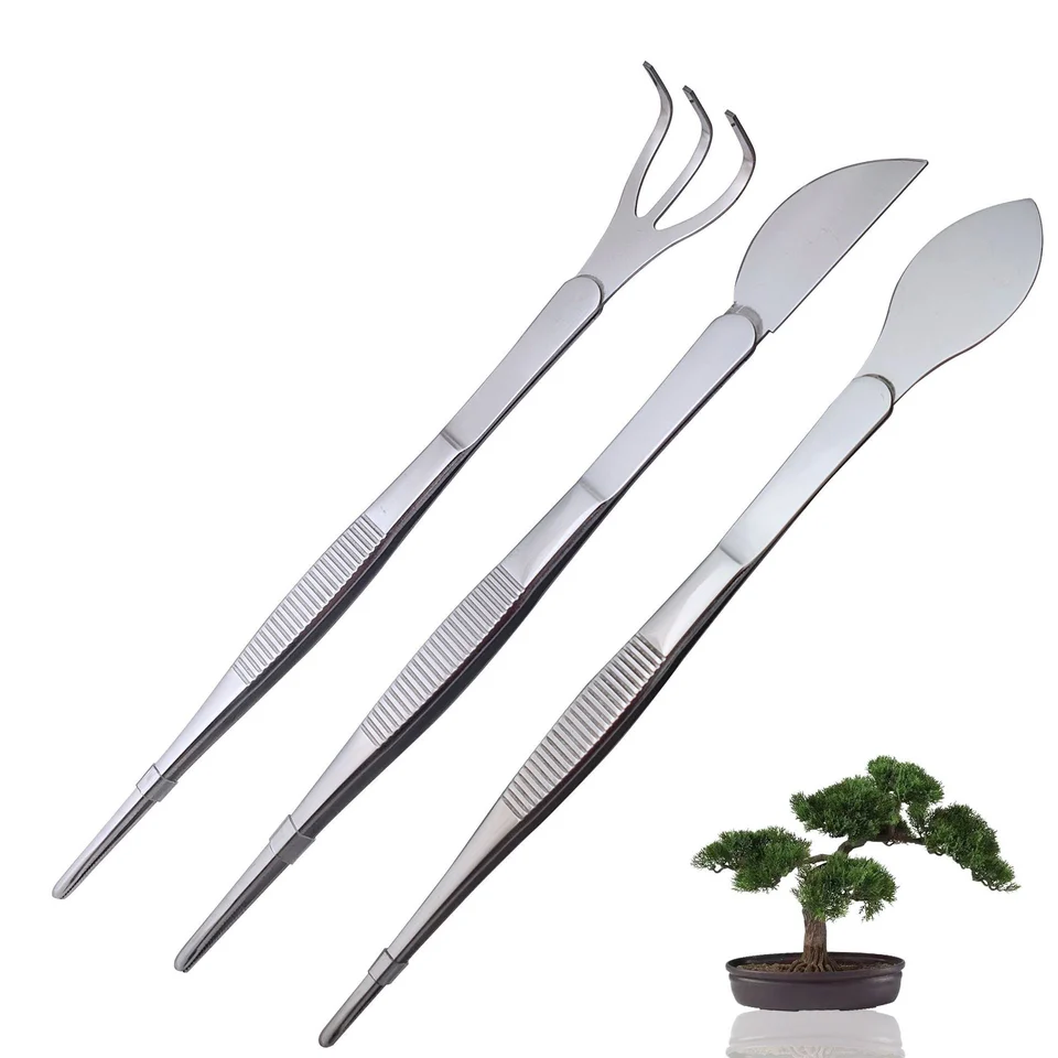 304 Nerezová oceľ pinzety Slaw Harrow Potted Tool Tool Uvoľnenie pinzety Rake Rake Rake Dual-Purfose Gardening Tool Mleje