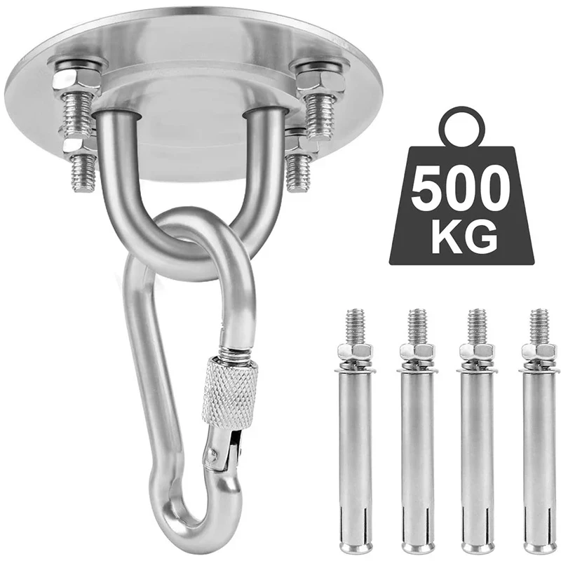 304 Nerezová odpruženie držiaka Hammock Hammock Hammock Strop Hook Hook Unchor Hanger for Gym Training Aerial Hanging Kit Fixný háčik