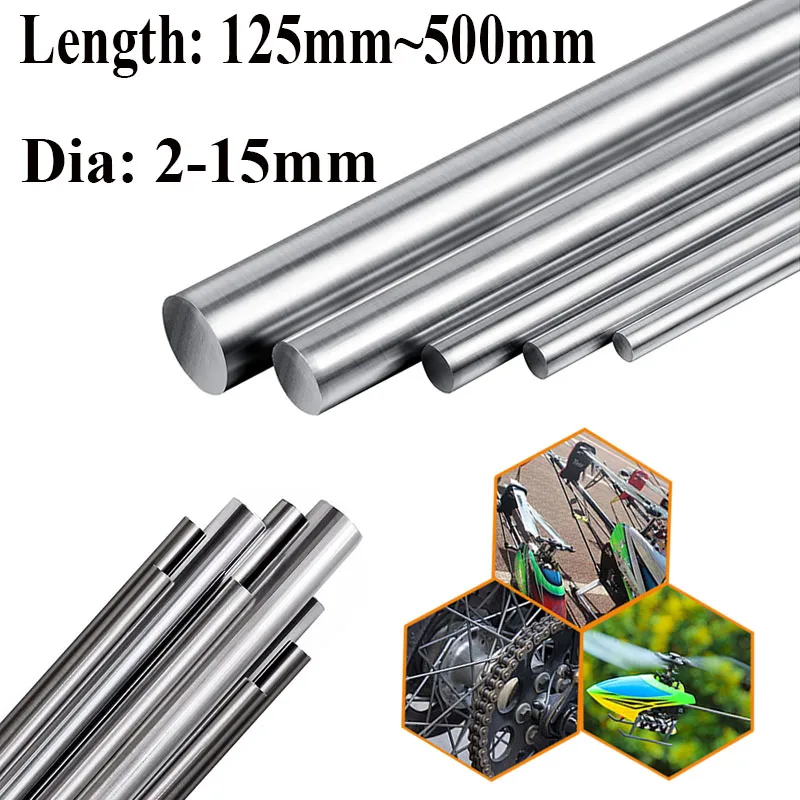 304 Priemer tyče z nehrdzavejúcej ocele 2 mm 4 mm 5 mm 6 mm 8 mm 10 mm 13 mm 15 mm lineárny hriadeľ okrúhla mletá 125 mm 200 mm 250 mm 330 mm 500 mm