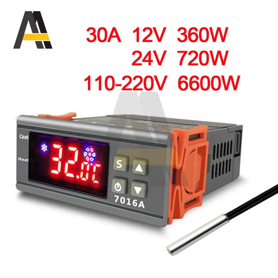 30A regulátor teploty 12 V/360W 24V/720W 110-220V/6600W