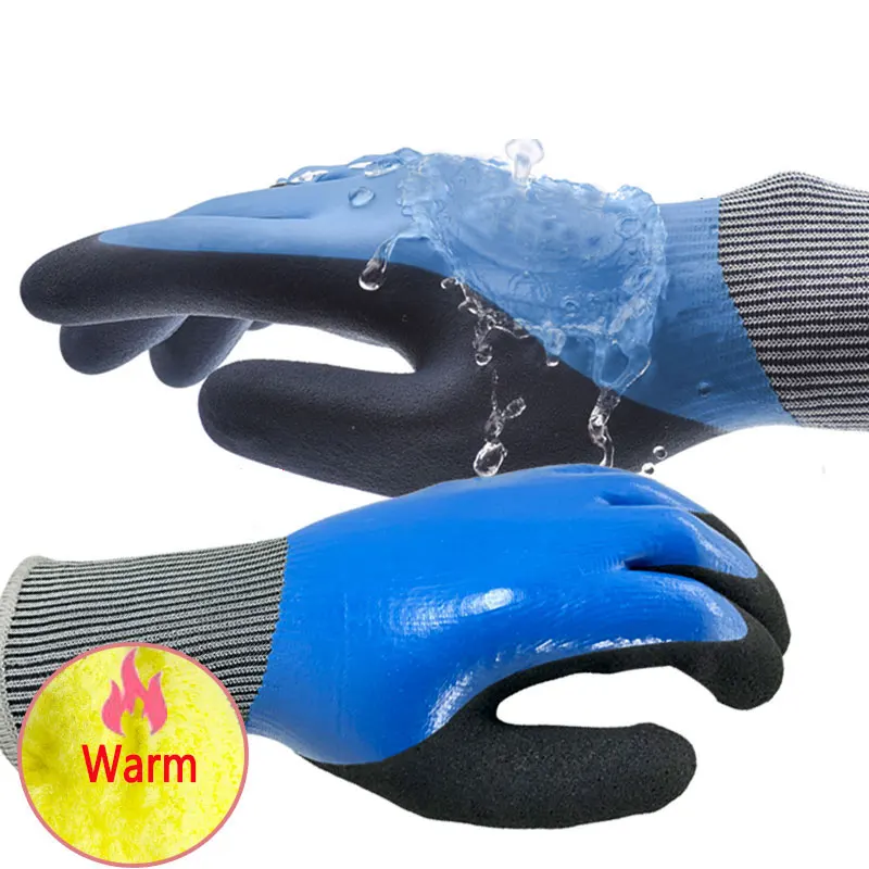 -30'C Freeze Flex Oil odolný voči jedlu Izolovanej teplej zimnej záhrady nepremokavá anti studená mikro tepelná nitrilová bezpečnostná rukavica rukavice