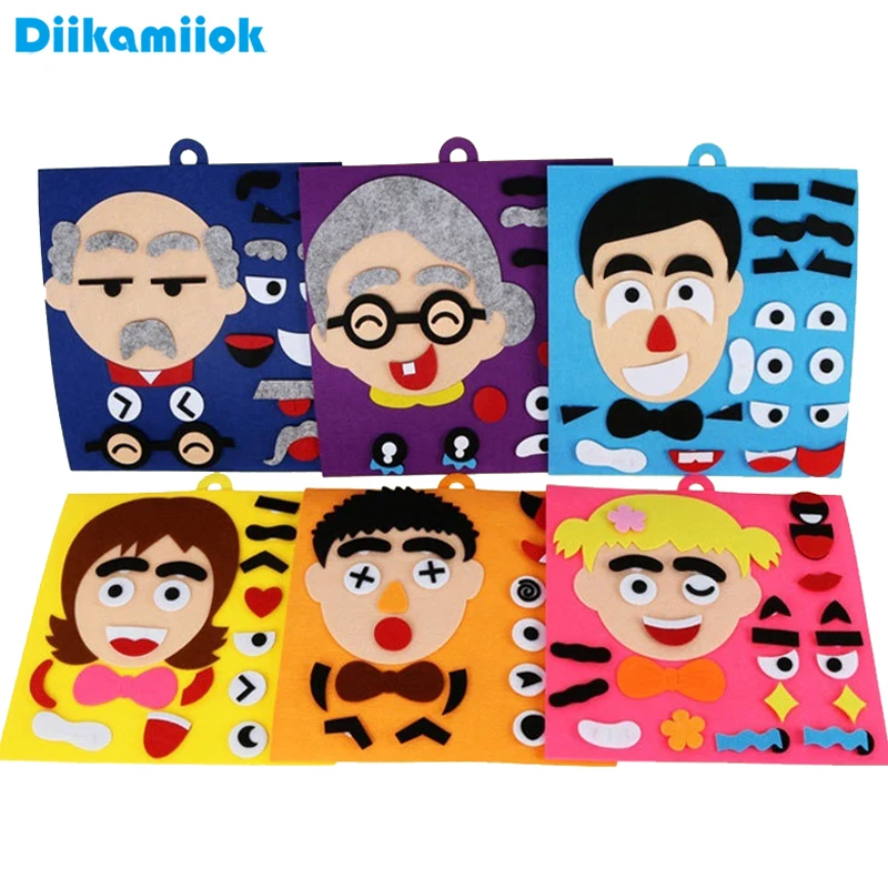30cm/11.8in Zmena tváre 3D Puzzle Zábavné hry Deti Montessori Výučba vzdelávacích hračiek pre deti Nálepka na výraz tváre tváre