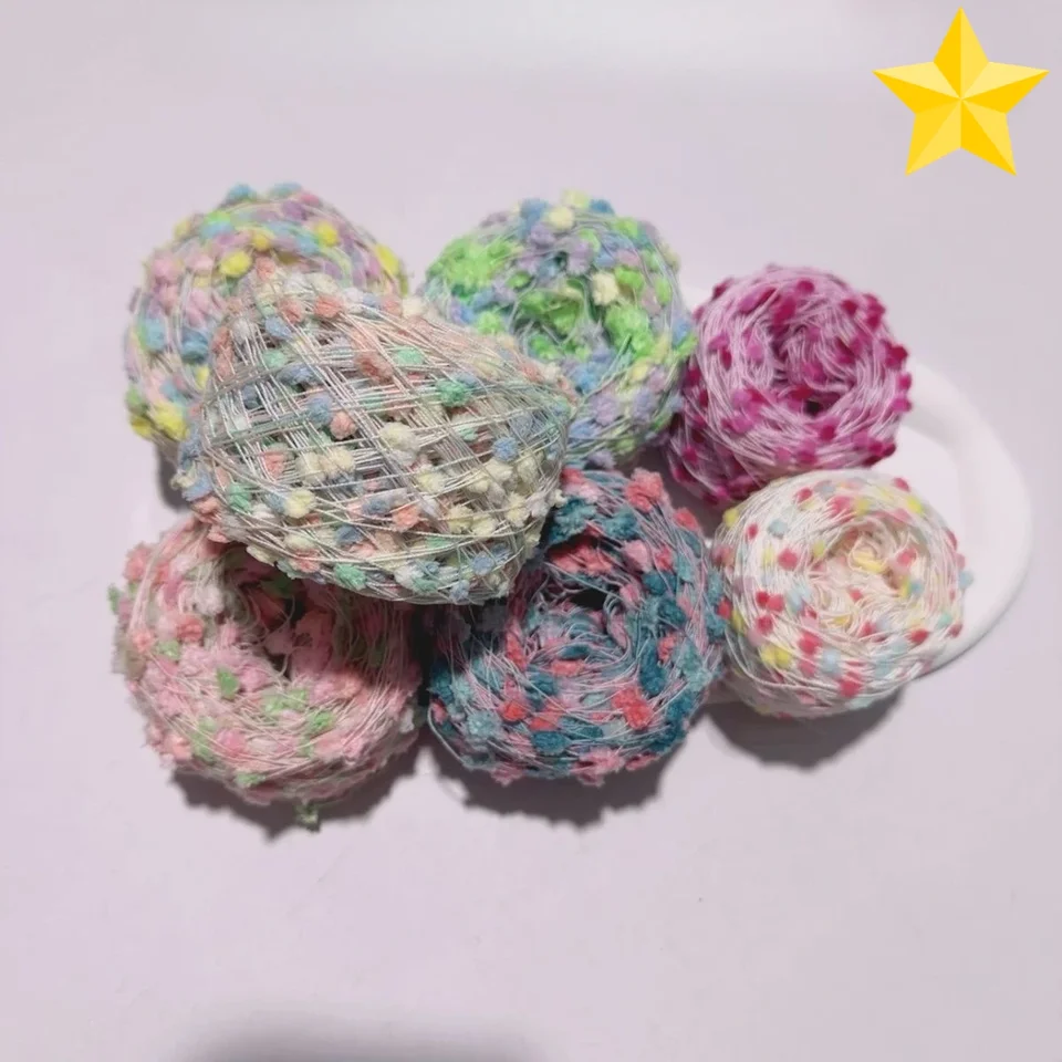 30G/fazuľa vlákna vlákna ľadovej tyče, papuče káblových priadzí s dúhovou priadzou Candy Bean DIY HAT