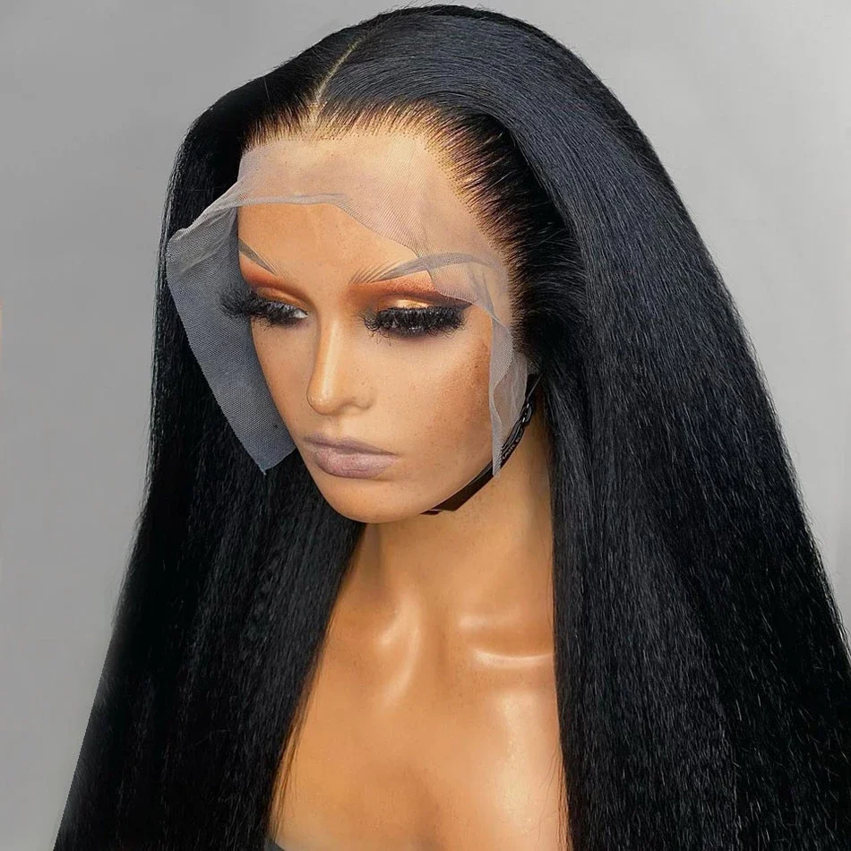 30inch jaki rovná parochňa 13x6 čipky predné ľudské vlasové parochne Kinky rovná parochňa čipky parochne predpretie prednej parochne 13x4 čipky