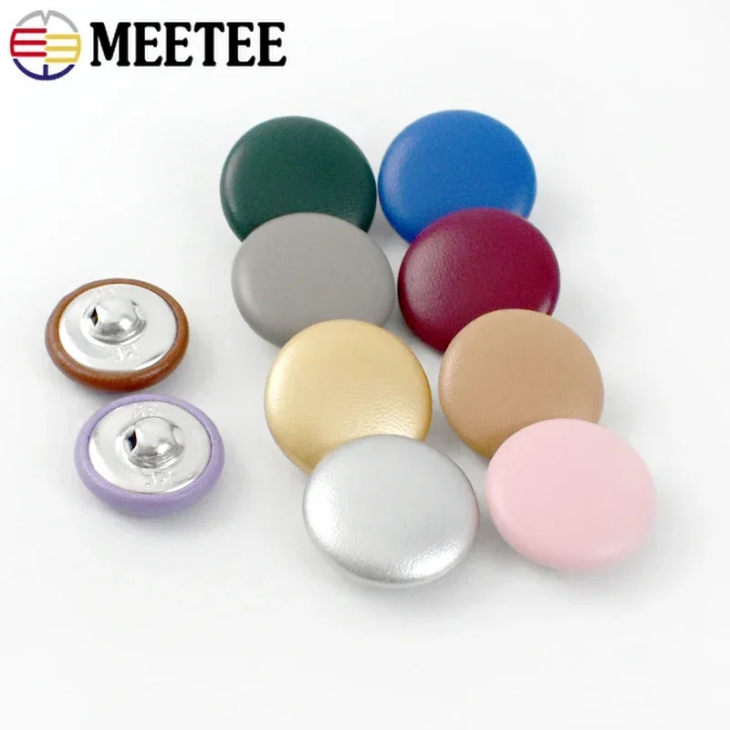30ks 11-28 mm kožené zakryté gombíky pre šitie bunda Coat Dekoratívna pracka Round Driem Dieckej drievky DIY