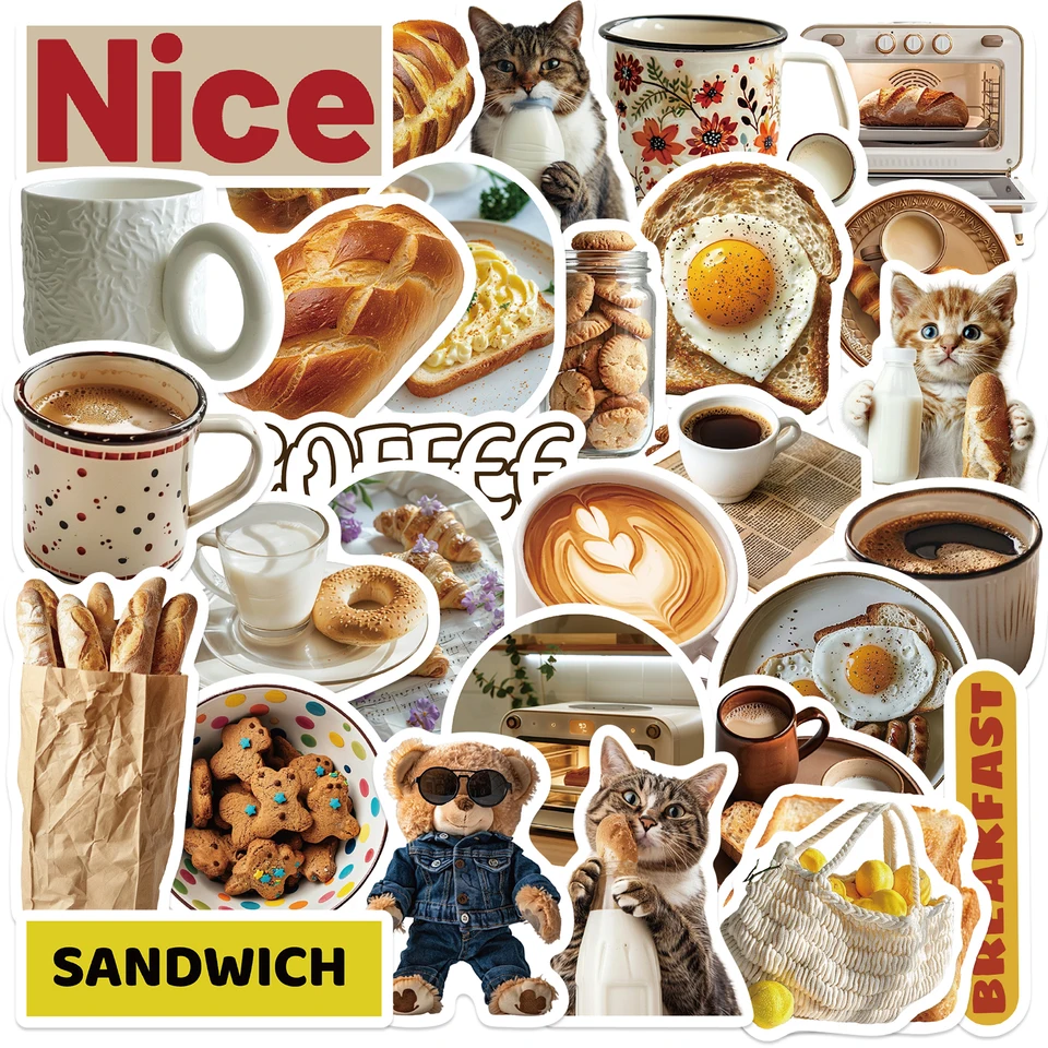 30ks Creaty Create Sweet Bread Food Food Little Bear Bread Series Streety Dekoratívne remeselné fotoalbumy kawaii kancelárske potreby