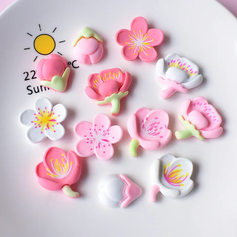 30ks farebná kvetina živici DIY Scrapbooking Decanratio Accessories Creative Telefón Case Patch Patch Patch Home Art Applique Craft Supplies