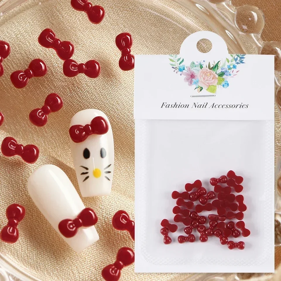 30ks kawaii červené luky nechty Karikat kravaty kravaty nechty na nechty Doplnky dekorácie