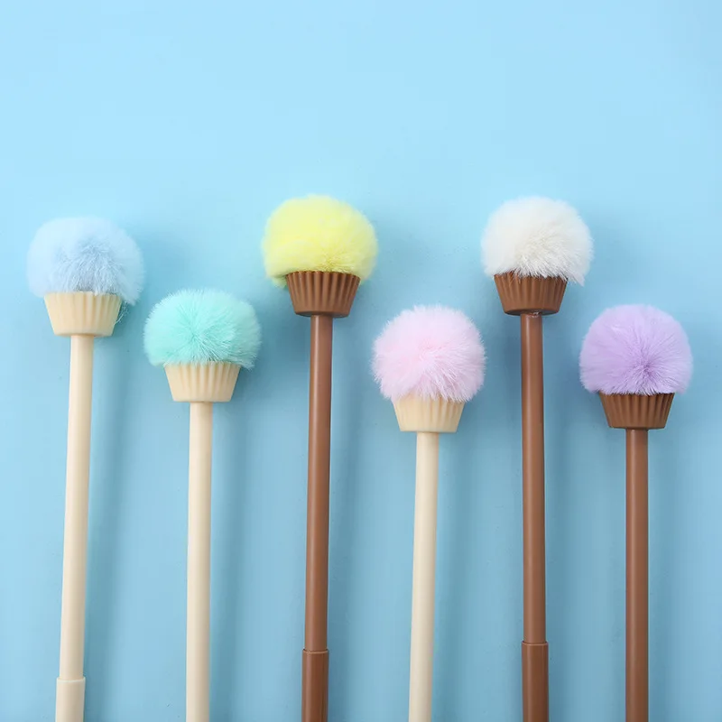 30ks kreatívny kužeľový gélové gélové pero Pero roztomilé zmrzlina farebná plyšová zmrzlina podpis Pen Stationsery Kawaii School Supplies
