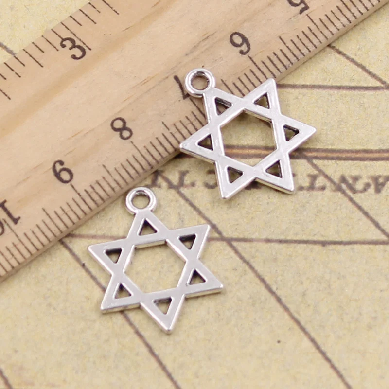 30ks kúzla hviezda David Shield Hexagram 21x16mm Tibetské prívesky starožitné šperky výroby kutilských remesiel
