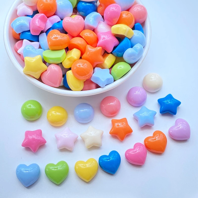 30ks Nový roztomilý mini kruh / hviezda / srdce Flat zadná živici Cabochons Scrapbooking DIY šperky remeselníkov