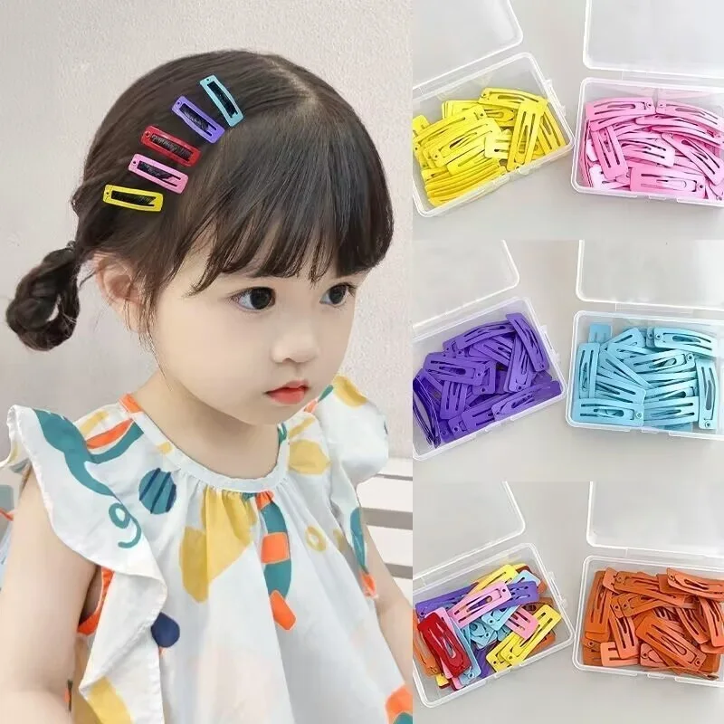 30ks/sada detí Vlasové doplnky Základné BB Klip Mini Mini Malé 3cm obdĺžnikové vlásenky detská bočná hlava Barrette Girls Headar Headar