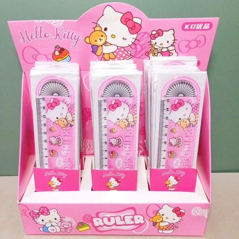 30ks/veľa Sanrio Kitty Ruler Creative Multifunctional kreslenie kresby maľovania nástroja Propagačné kancelárske potreby