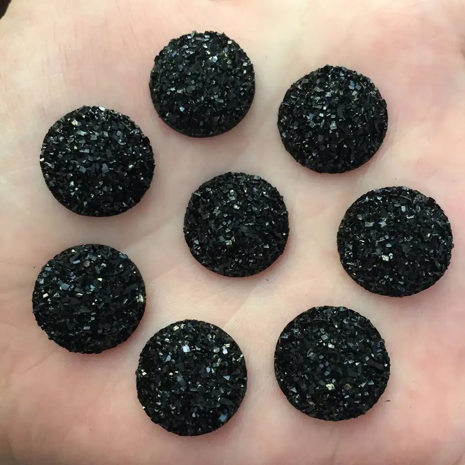 30ks živici 16 mm konvexná ruda Round Gem Flat chrbát kamienok DIY Svadobné ozdoby remeslo F576