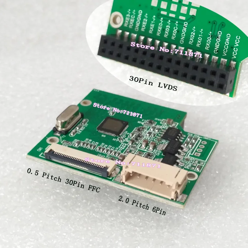 30p 20455-030E EDP LVDS Adapter 30pin EDP Connect LVDS Control Board Adapter Plate 1920*1080 2 dráhy EDP LVDS Conektor Adapter