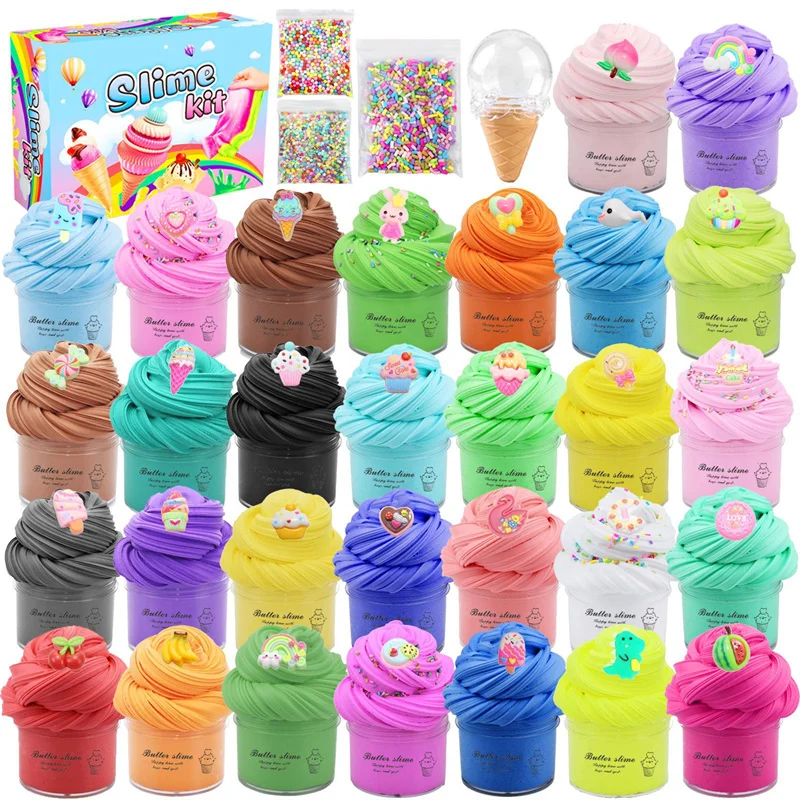 30pack dekomprimujte mäkké kúzla dúhová hlinka slime párty hračky pre deti farebné modelovanie hlinok set hračky hračky Kreativita hračky