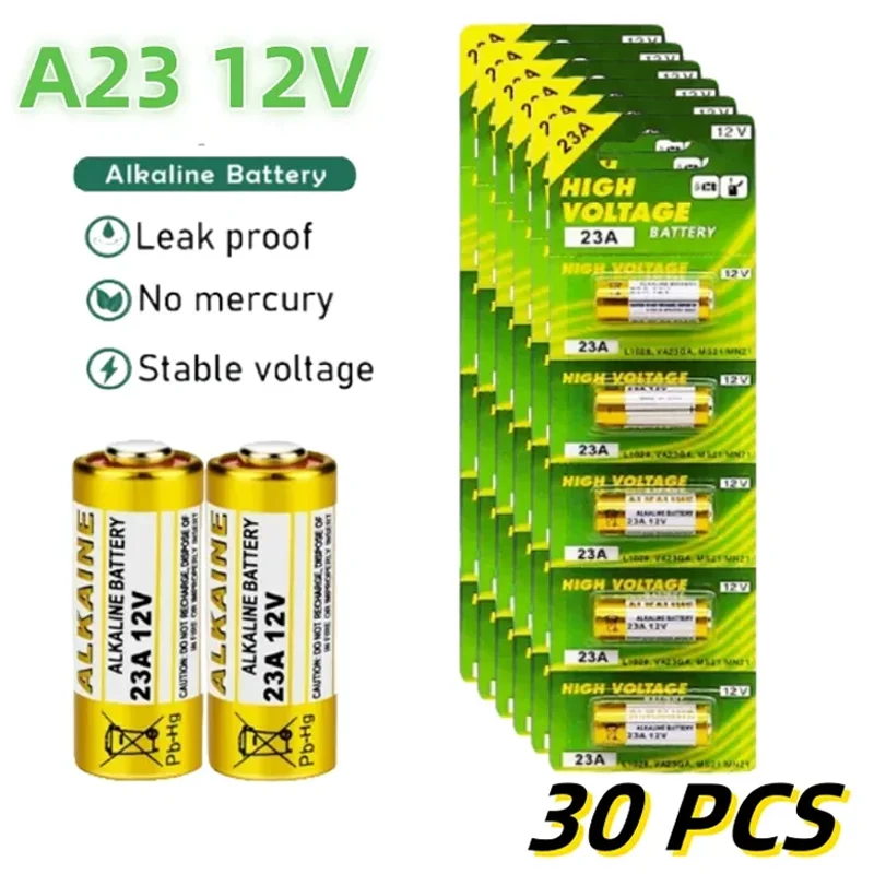 30pcs 12V alkalickej batérie A23 23a 23ga A23S E23A EL12 MN21 MS21 V23GA L1028 GP23A LRV08 pre suchú bunku s diaľkovým ovládaním do dverí