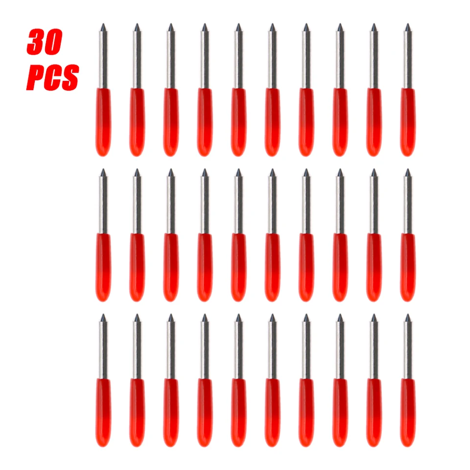 30pcs 30/45/60 stupňov Roland Cricut Cutting Plotter Vinyl Cutter Offset Nôž nôž pre ostré a odolné rezbárske nástroje