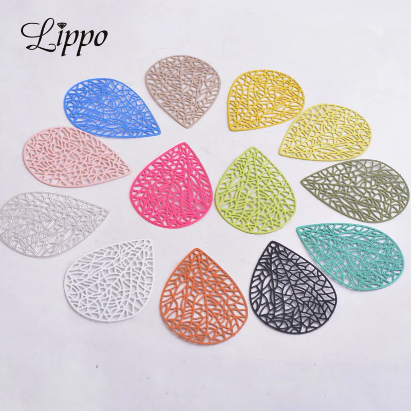 30pcs AB2617 30 mm*41 mm vodné kvapky kúzla Listový stonový tvar prívesok DIY náušnice