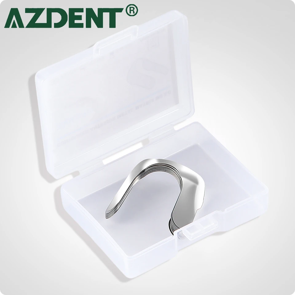 30pcs Azdent Dental Matrix tvarované predné kovové matricové pásy Sekcie Matrice Matrice Matrice zubné materiály