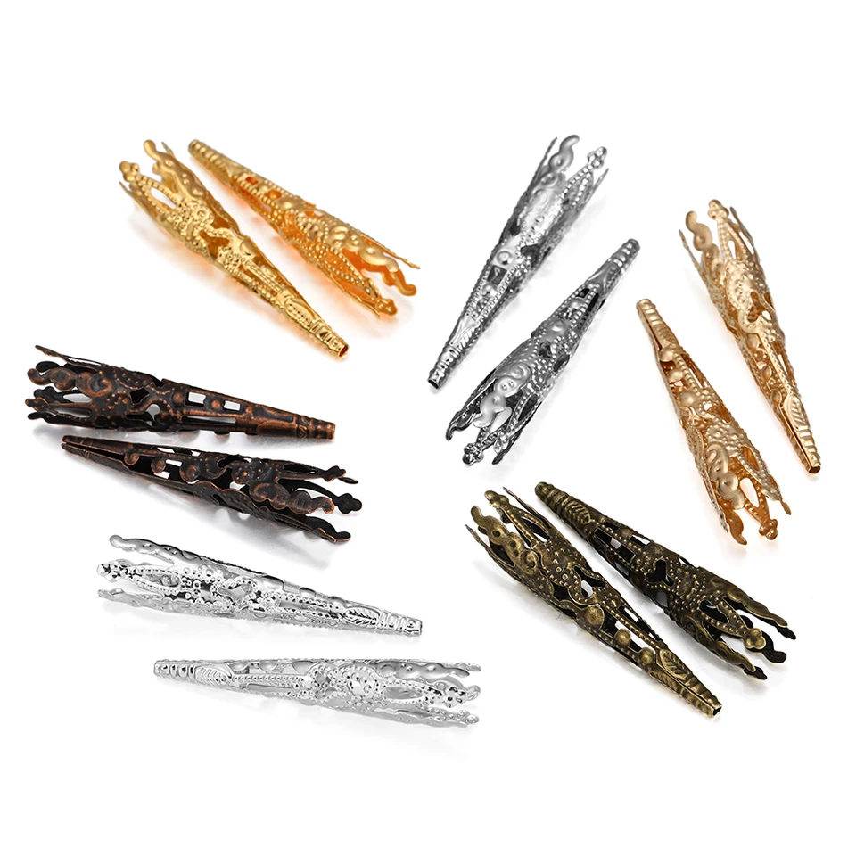 30pcs dutiny kužeľa filigree gugle kvetiny koncové korálky Caps pre domácich náušníc Prívesky