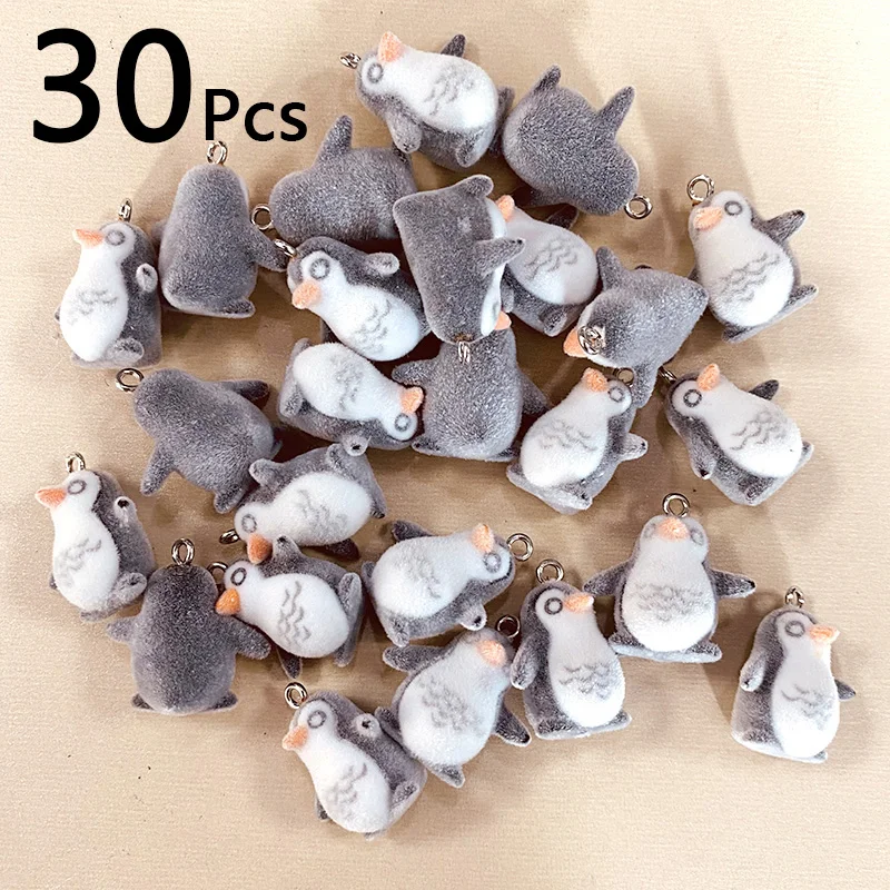 30pcs hromadné veľkoobchodné kŕdle Penguin živice kúzla veľa roztomilých príveskov pre malé zvieratá pre náušnice Kľúčové keycha náhrdelník DIY šperky