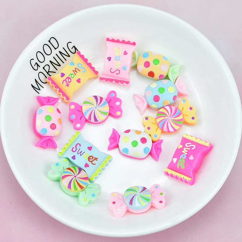 30pcs živici kawaii farebné rôzne cukrovinky Model Scrapbook Flatback 3D Figurín pre domácich majstrov