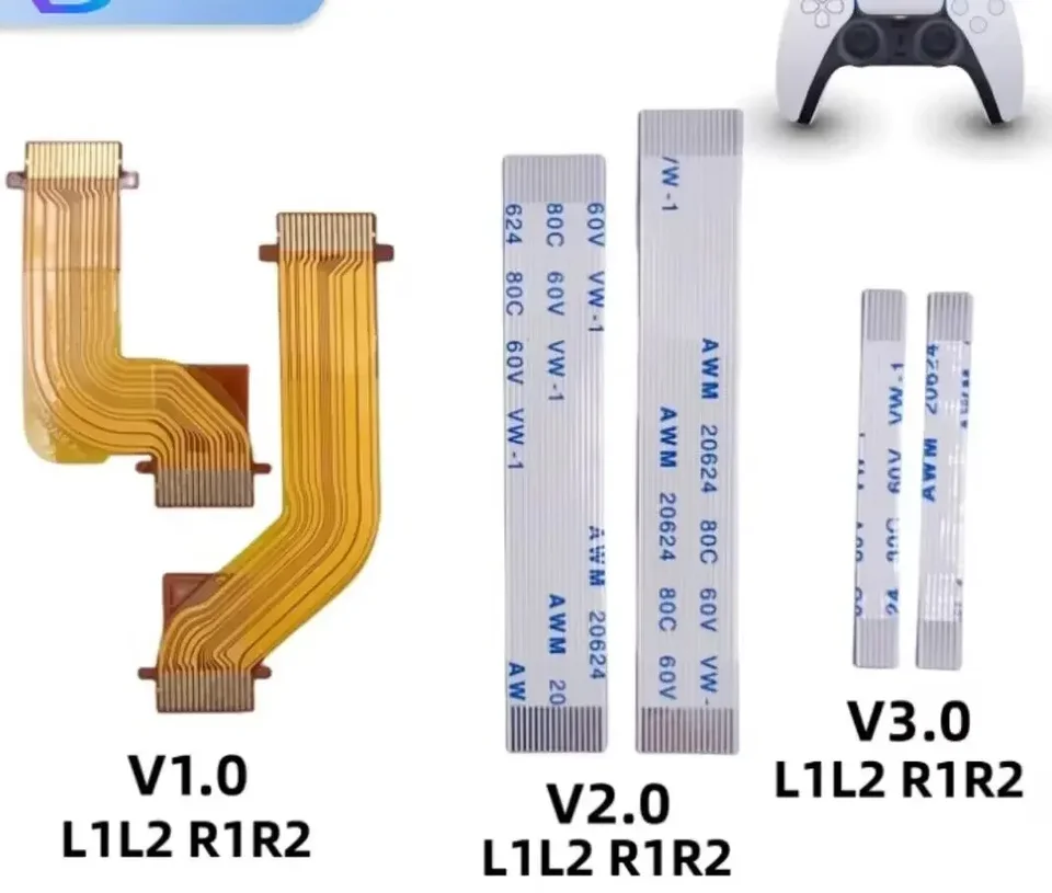 30sets Original for PS5 v1.0 2.0 3.0 Analógový joystick joystick lr pripojenia Flex kábel L1R1 L2R2 Ovládač Ribbon