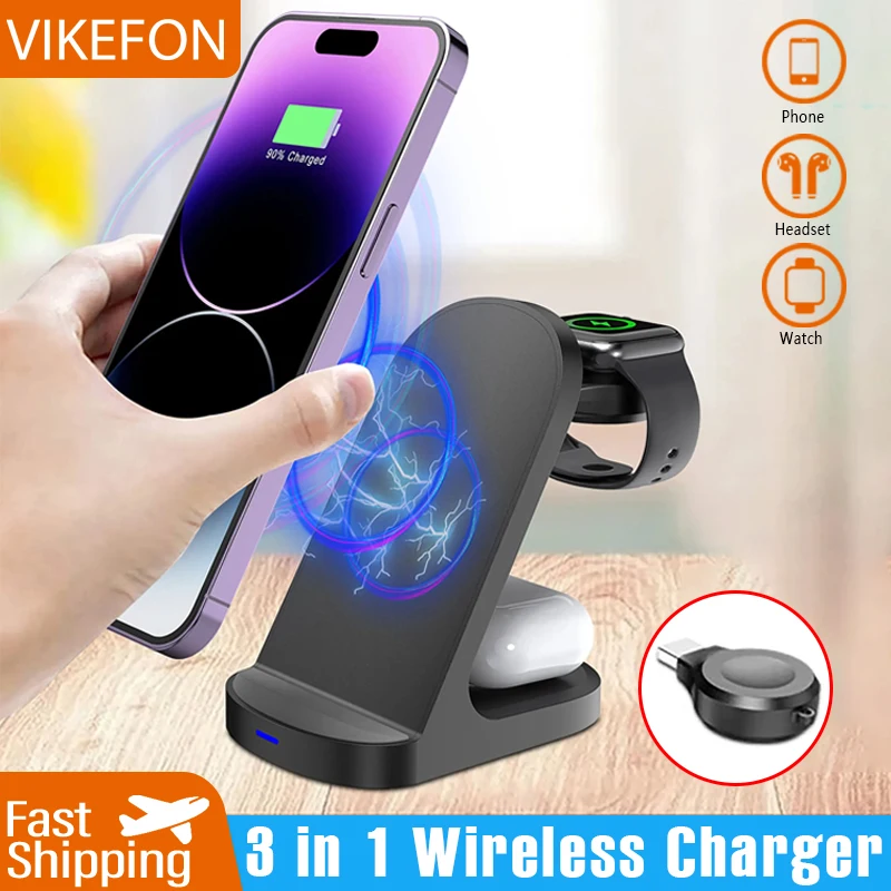 30W 3 v 1 stojan na bezdrôtové nabíjačky pre iPhone 15 14 13 12 11 x 8 Apple Watch 8 7 6 Iwatch AirPods Pro Fast Beting Dock Station