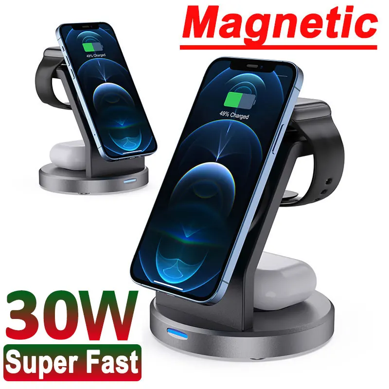 30W 3 v 1 STRANCA Magnetic Wireless Stand pre iPhone 14 13 13 12 Pro Max