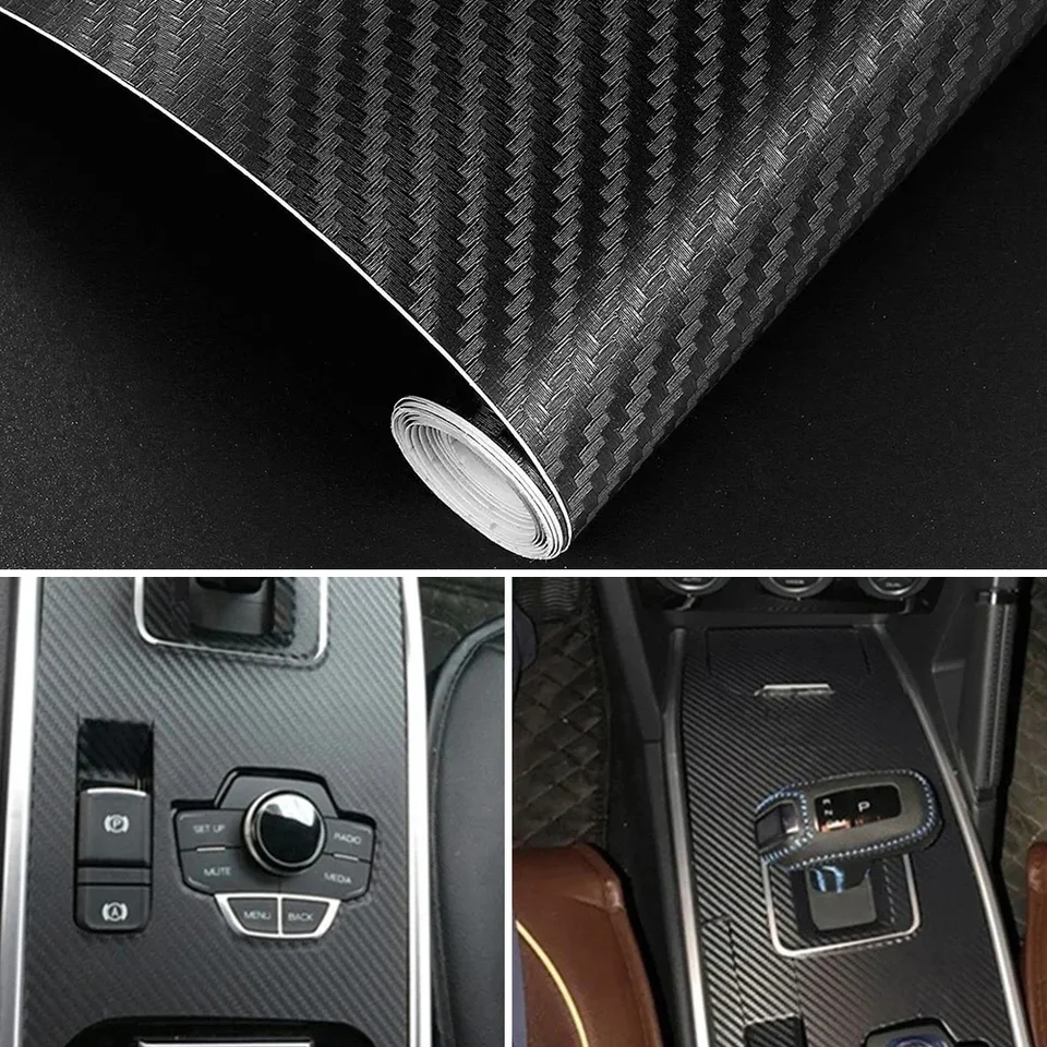 30x127cm CAR 3D nálepky na filmy uhlíkových vlákien DIY Vinyl Film Auto interiérový štýl