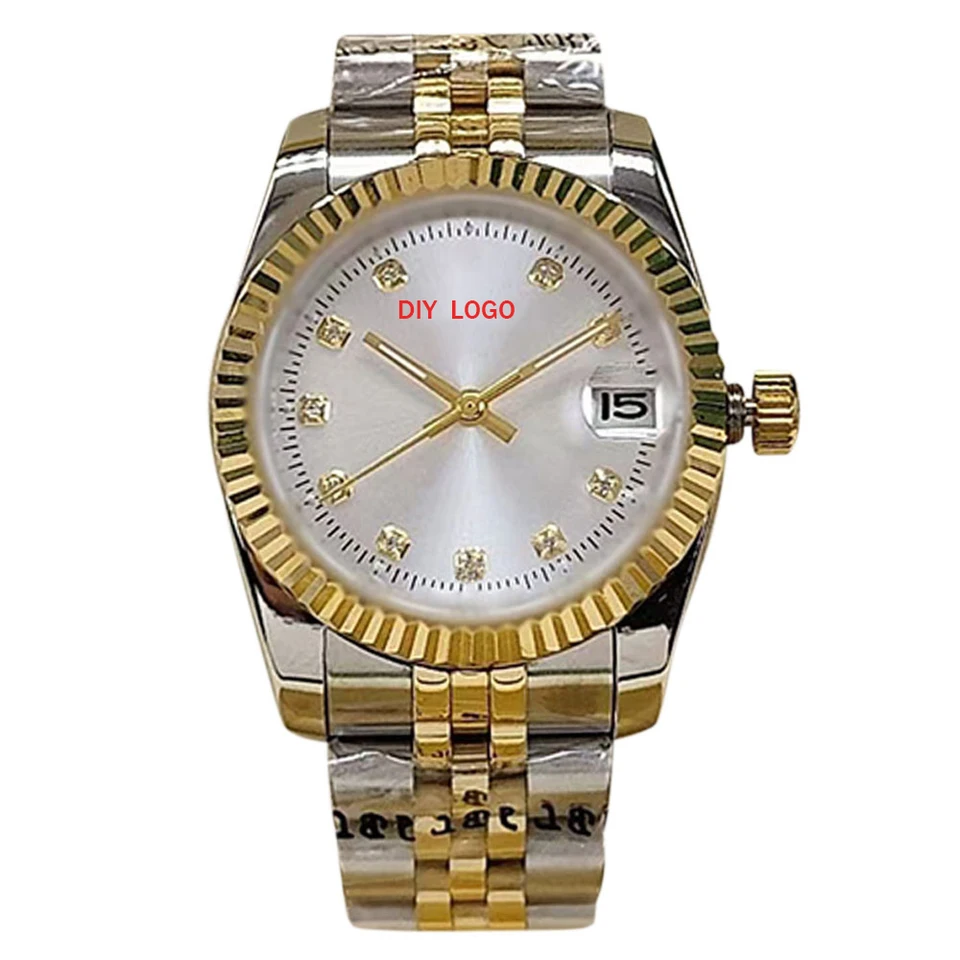 31 mm módne obchodné dámske hodinky s mechanickými hodinkami chronografov z nehrdzavejúcej ocele pre ženy, automatické dátum, darčeky pre ženy