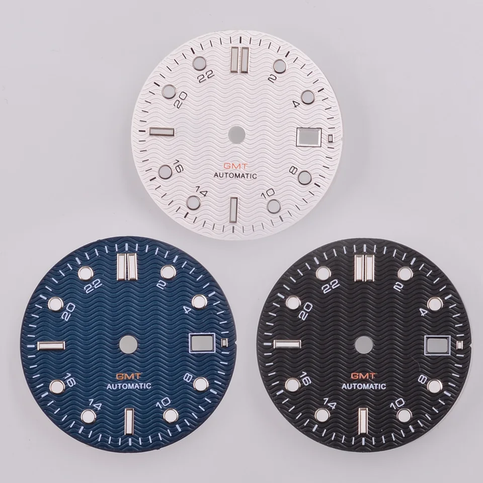 31 mm zelená svetelná biela/čierna/modrá hodinky Dial NH34 NH34A pohyb