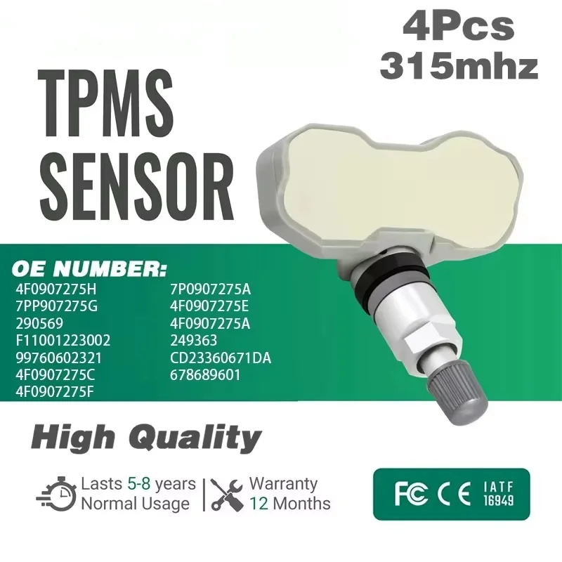 315 MHz TPMS TRAK TLAKOVÝ SENZOR pre Lamborghini Ferrari McLaren Porsche Audi Bentley Aston Martin BMW 7PP907275G 4F0907275H