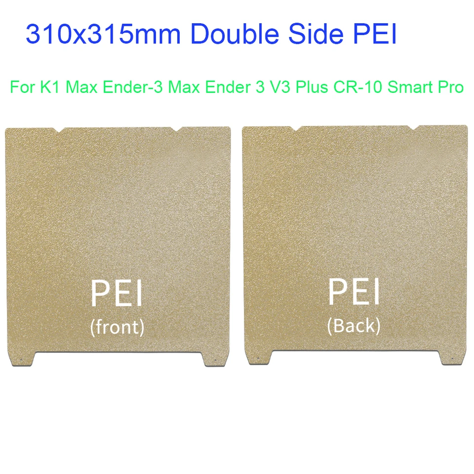 315x310 mm pei pružinová oceľová doska pre k1 maximálnej 3D tlačiarne Dvojou bočnou textúrou Pei Plate Fit Ender-3 Max Ender 3 V3 Plus